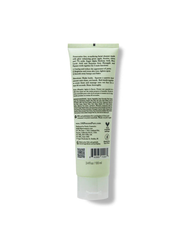 100% Pure 7% Fruit Acids Apple Enzyme Exfoliating Cleanser 118ml official US product image (Apple_Enzyme_Cleanser_PB.webp)