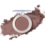 100% Pure Fruit Pigmented Eye Shadow in Mink, showing an open compact beside a sweep of matching loose powder on white, with the shade name Mink printed below.