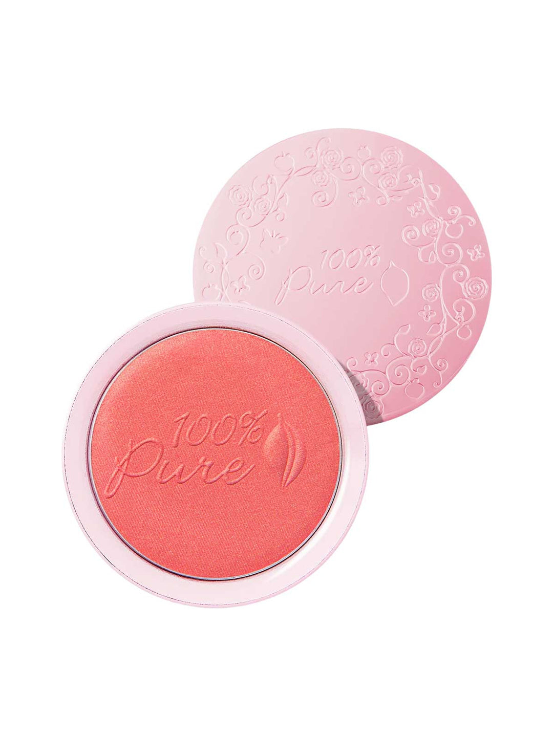 100% Pure Fruit Pigmented Blush compact shown open on a white background.