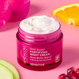 Andalou 1000 Roses Fortifying Night Cream styled with fresh fruit