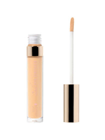 A 5ml tube of 100% Pure Fruit Pigmented® 2nd Skin Concealer with a gold cap, pictured open with the applicator wand upright. This light beige concealer from 100% Pure provides medium to full coverage and a natural finish.
