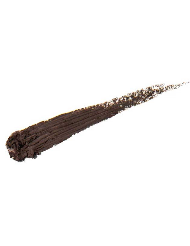 A dark brown streak of 100% Pure Creamy Long Last Eye Liner 1.14g, set against a white background.