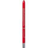 The 100% Pure Creamy Long Last Lip Liner (1.14g) by 100% Pure, featuring a red shade and silver tip, stands upright against a plain white background with white vertical text along its body.