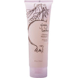A light pink 8 fl oz (236 ml) tube of 100% Pure Glossy Locks Glossing Shampoo by 100% Pure, with a flip-top cap and simple line art of pomegranate branches and fruit.