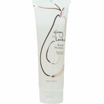 A translucent 8 fl oz (236 ml) tube of 100% Pure Glossy Locks Repair Shampoo by 100% Pure features brown accents, an abstract hair design, and text on the front.