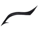 A bold, black, curved line with pointed tips on a white background—reminiscent of the dramatic effect achieved with 100% Pure Long Last Liquid Eye Liner 7ml.