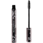 A tube of 100% Pure Maracuja Mascara 10g by 100% Pure, featuring a silver floral design. The mascara is water-resistant, with the applicator wand shown standing upright beside the tube and the product name visible on it.