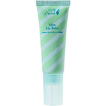 An 8ml tube of 100% Pure Organic Mint Lip Balm by 100% Pure, featuring light green and white diagonal stripes, blue text, and a clear cap. The upright product is shown against a white background.