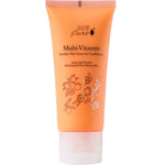 A 59ml peach-colored tube of 100% Pure Multi-Vitamin Healthy Hair Leave-In Conditioner, featuring botanical illustrations and a white cap, is displayed against a white background.