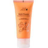A 59ml peach-colored tube of 100% Pure Multi-Vitamin Healthy Hair Leave-In Conditioner, featuring botanical illustrations and a white cap, is displayed against a white background.