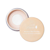 An open container of 100% Pure Translucent Bamboo Blur Powder 5.5g with its beige lid placed beside it reveals the light beige loose powder inside; the lid displays the product name in white text.