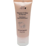 The 100% Pure Vitamin C Glow Max Bright Mask 59ml features 18.3% active ingredients, comes in a beige tube with citrus slice sketches, and promises a luminous glow with every brightening treatment.