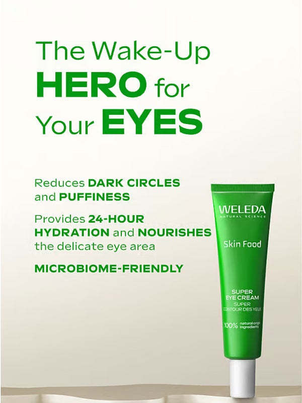 Weleda Skin Food Super Eye Cream with benefits for dark circles, puffiness and 24-hour hydration