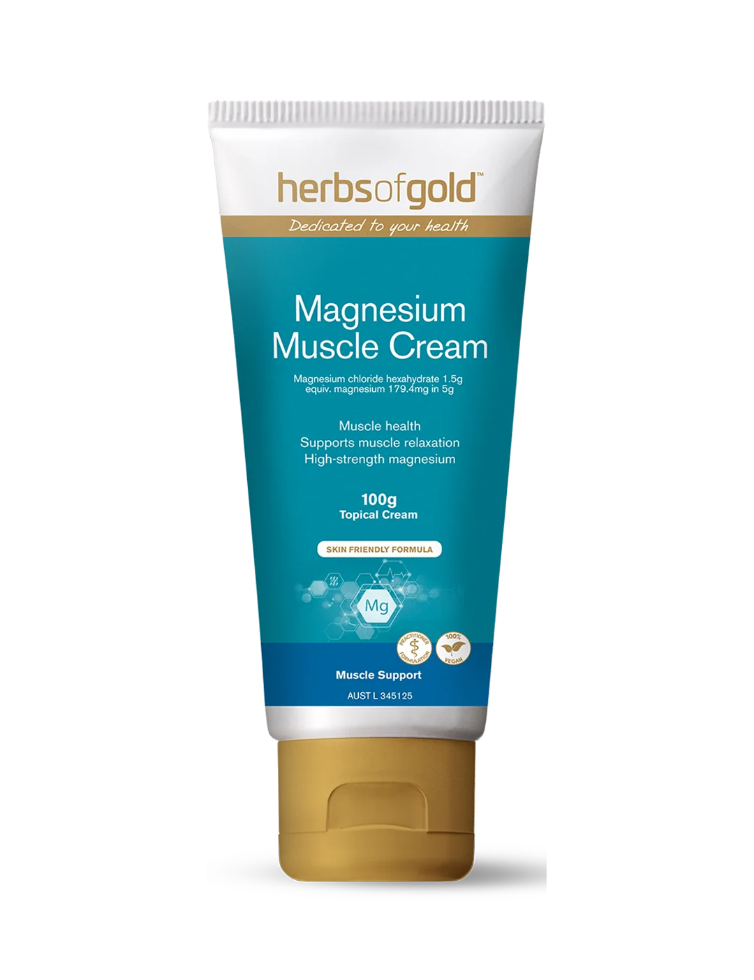 Herbs of Gold Magnesium Muscle Cream 100g tube