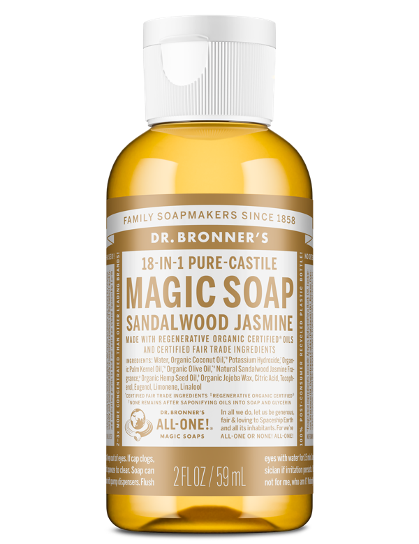 Dr Bronner's Sandalwood Jasmine Pure-Castile Liquid Soap 59ml
