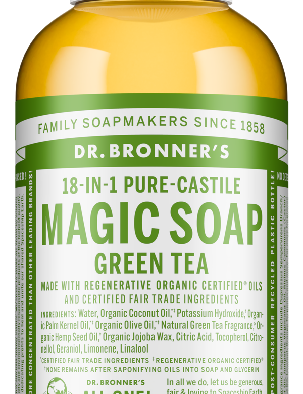 Dr Bronner's Green Tea Pure-Castile Liquid Soap 59ml