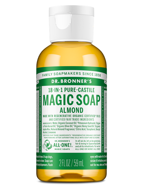 Dr Bronner's Almond Pure-Castile Liquid Soap 59ml