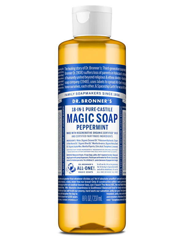 Dr Bronner's Peppermint Pure-Castile Liquid Soap 237ml