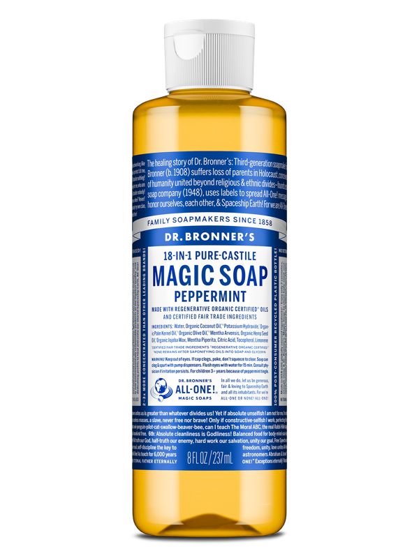 Dr Bronner's Peppermint Pure-Castile Liquid Soap 237ml
