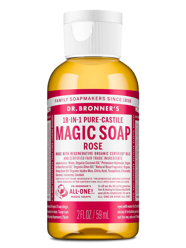 Dr Bronner's Rose Pure-Castile Liquid Soap 59ml
