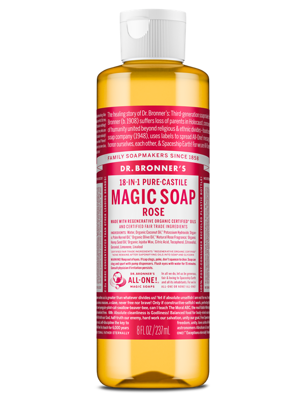 Dr Bronner's Rose Pure-Castile Liquid Soap 237ml