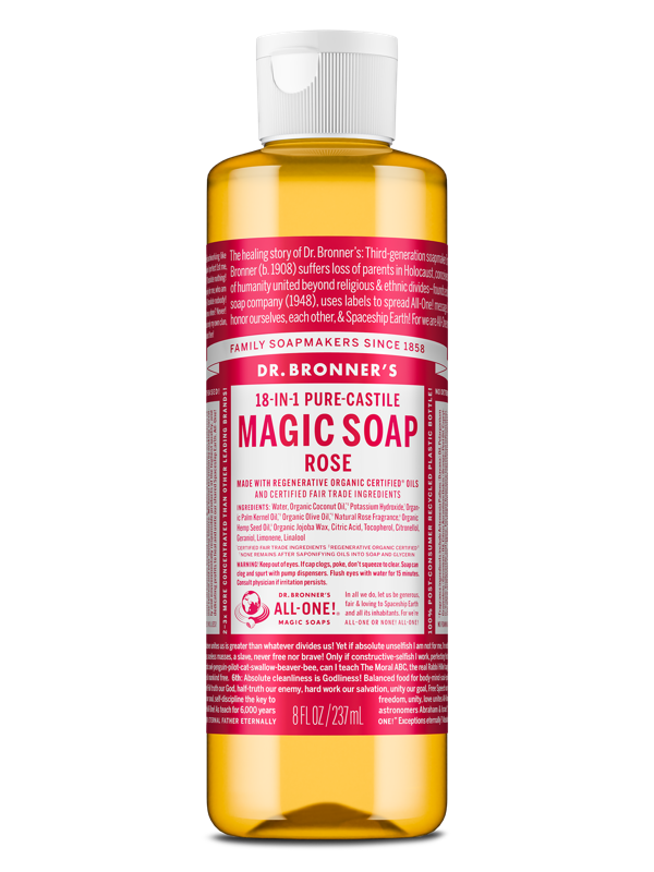Dr Bronner's Rose Pure-Castile Liquid Soap 237ml