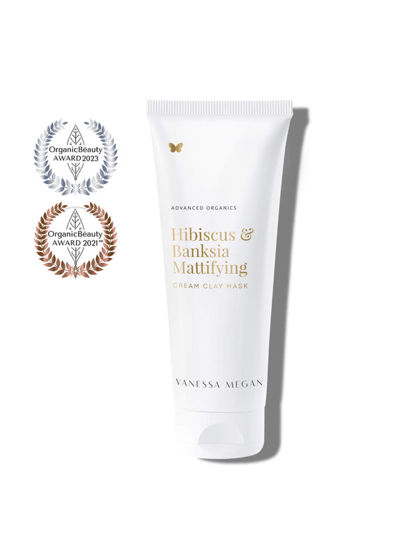 Vanessa Megan Hibiscus and Banksia Clay Mask with its award laurels