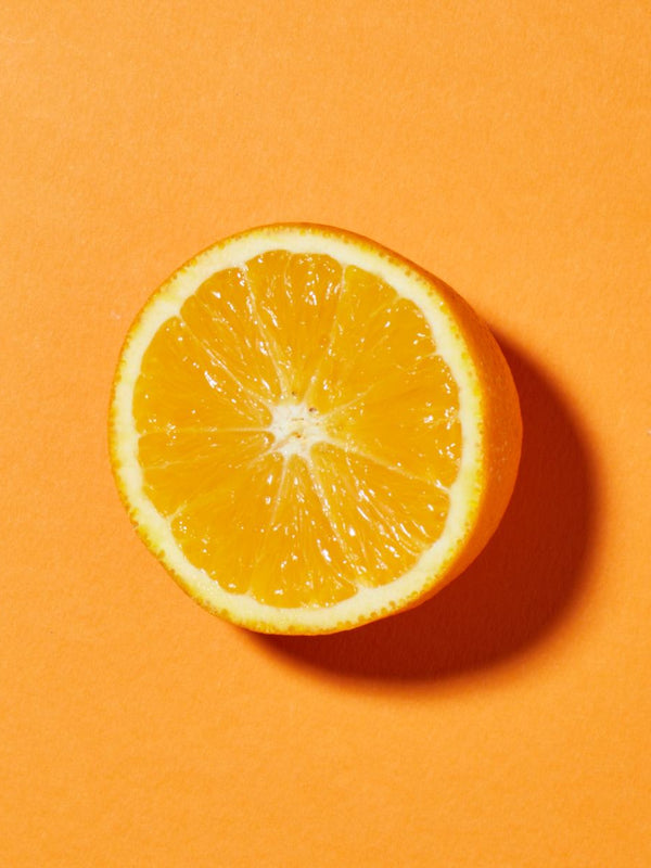 Fresh orange, a vitamin C source in Andalou Brightening Luminous Eye Serum