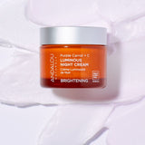 Purple carrot and fresh ingredients in Andalou Brightening Purple Carrot + Vitamin C Luminous Night Cream