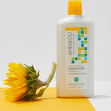 Andalou Naturals Brilliant Shine Sunflower & Citrus Conditioner styled product shot