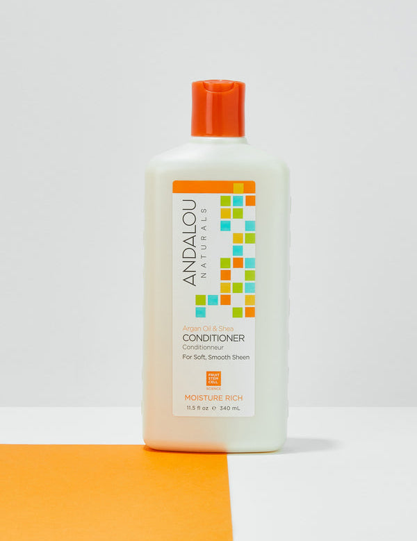 Andalou Naturals Argan Oil & Shea Moisture Rich Conditioner styled product shot