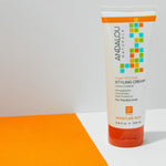 Andalou Argan Oil & Shea Moisture Rich Styling Cream styled product shot