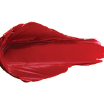 A thick smear of rich cherry red Nopal matte lipstick on white, with a smooth centre and raised, creamy ridges around the edges.