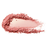 A swatch of Pink Gold Taffeta luminiser with a pale pink, shimmering centre surrounded by loose rosy pink powder on white.