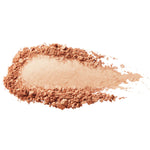 A swatch of Copper Gold luminiser with a pale golden, shimmering centre surrounded by loose copper coloured powder on white.