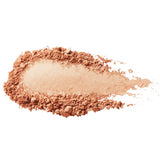 A swatch of Copper Gold luminiser with a pale golden, shimmering centre surrounded by loose copper coloured powder on white.