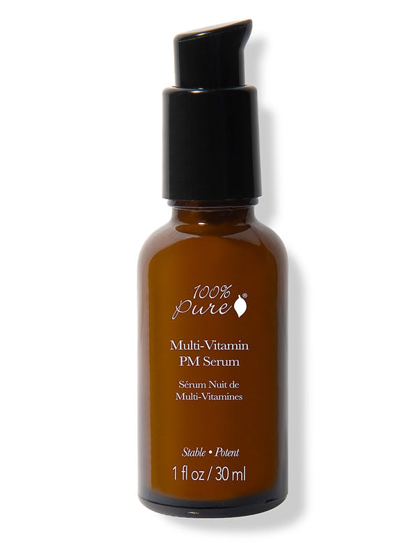 100% Pure Multi-Vitamin + Antioxidants Potent PM Serum 30ml — official front packaging image