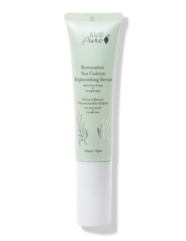 100% Pure Restorative Sea Culture Replenishing Serum 30ml — official front packaging image