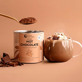 Nutra Naturals Collagen Hot Chocolate 200g with a topped mug