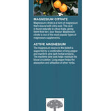 New Nordic Active Magnesium Citrate box side with citrus ingredient information