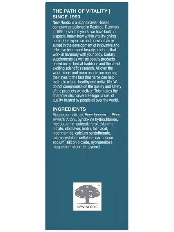 New Nordic Active Magnesium Citrate ingredients side panel