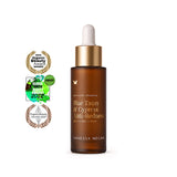 Vanessa Megan Blue Tansy and Cypress Serum with its award badges