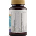 Side of the Herbs of Gold Resveratrol AdvantAGE bottle showing directions and each capsule's ingredients