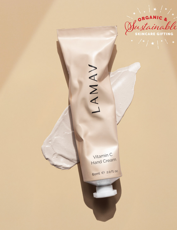 LAMAV Vitamin C Hand Cream tube in hand