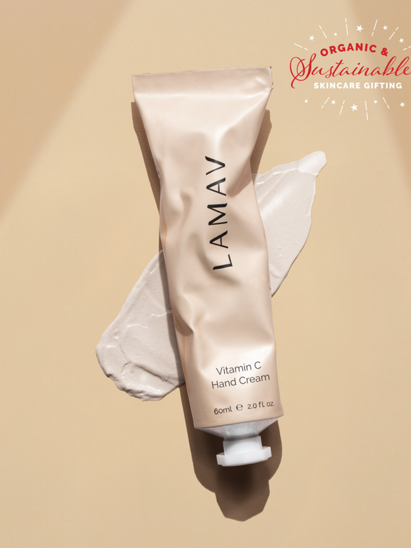 LAMAV Vitamin C Hand Cream tube in hand