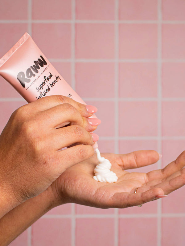 Lifestyle photo of Raww Hydrating Cream Cleanser