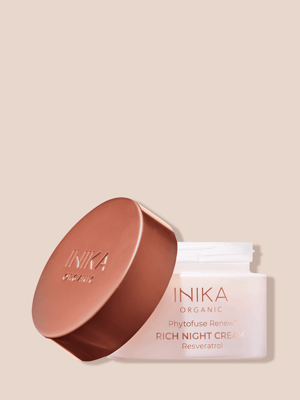 INIKA Organic Phytofuse Renew Rich Night Cream jar packaging photo