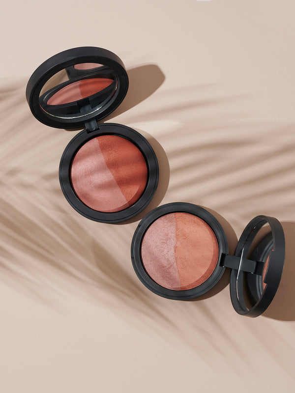 Lifestyle photo of INIKA Organic Mineral Baked Blush Duo in Pink Tickle