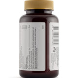 Side of the Herbs of Gold Resveratrol AdvantAGE bottle showing warnings and allergen information