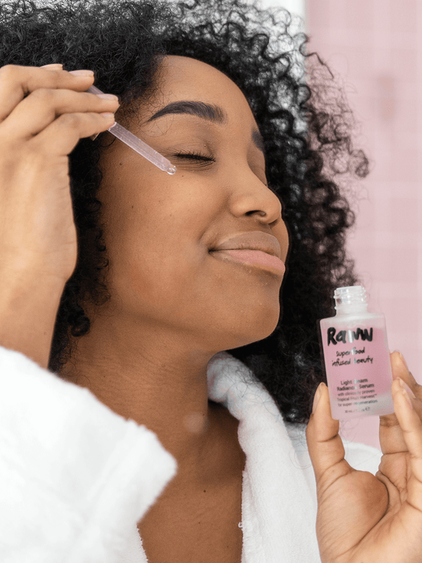 Lifestyle photo of Raww Light Beam Radiance Serum